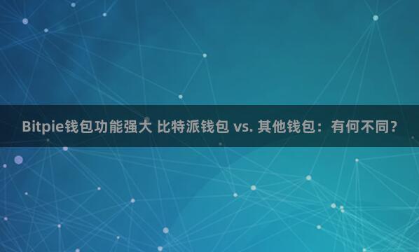 Bitpie钱包功能强大 比特派钱包 vs. 其他钱包：有何不同？