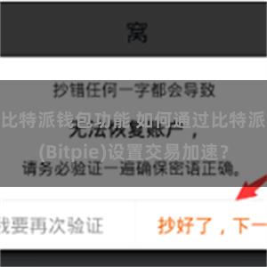 比特派钱包功能 如何通过比特派(Bitpie)设置交易加速？