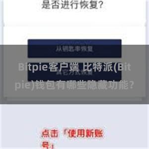 Bitpie客户端 比特派(Bitpie)钱包有哪些隐藏功能？