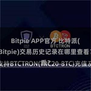 Bitpie APP官方 比特派(Bitpie)交易历史记录在哪里查看？