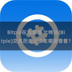 Bitpie在线管理 比特派(Bitpie)交易历史记录在哪里查看？